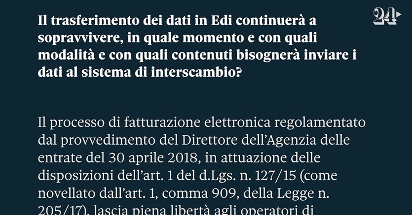 Le risposte delle Entrate/2 - Edi si può usare ma per il ...